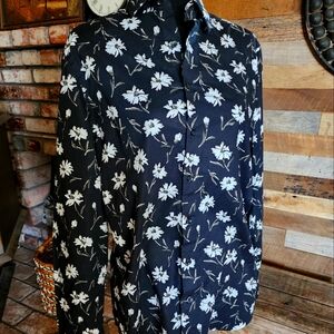 Mens Express Collard Button Down Long Sleeve Shirt Size Medium